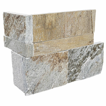 Ackland Stonecrest Amber Cream 9 in. x 18 in. Splitface Natural Stone Ledger Corner Wall Tile, 4PK AKPLPQAMCR9X18FCR-CA